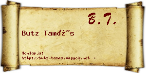 Butz Tamás névjegykártya